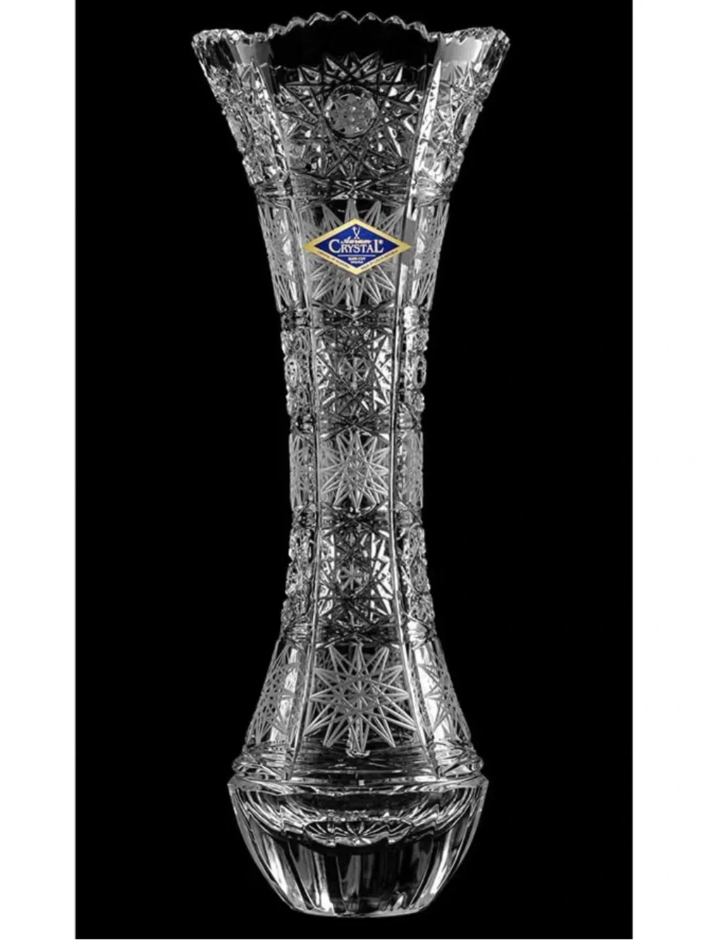 Clear Bohemian Crystal Cut Bud Vase - Elegant Clear Home Accent